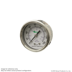 Air Gauge, 2" DIA, 0-100 PSI, Dry