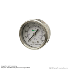 Air Gauge, 2" DIA, 0-160 PSI, Glycerin Filled