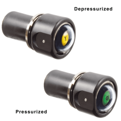 Status indicator, Nylon 6/6, green - pressurized, yellow - depressurized